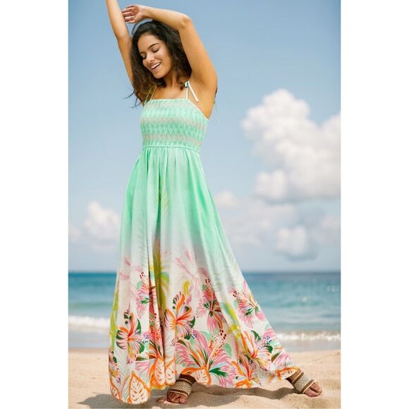 cupshe Dresses & Skirts - NWT Cupshe Floral Smocked Tie Strap Dress Size Small